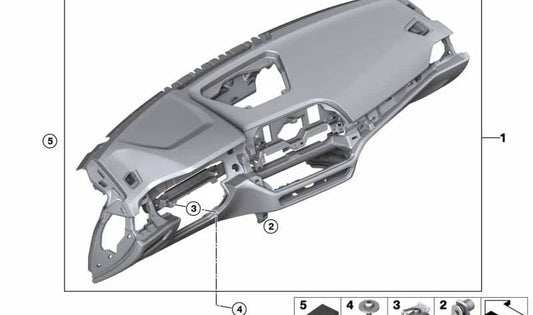 Sneatec Dospspec mit HUD und Graunähung 51459476411 für BMW G20, G21, G22, G23, G26. Original BMW.