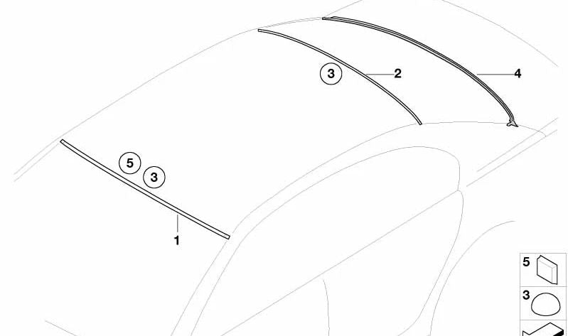 Cobertor superior del parabrisas OEM 51317172022 para BMW E65, E66. Original BMW.