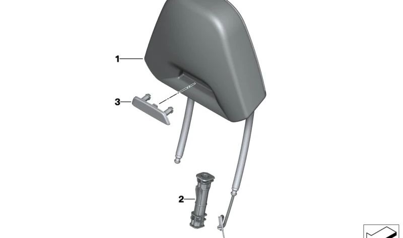 Lederkopfstütze für BMW Serie 2 G42, Serie 3 G20, G21, Serie 4 G22, G26, X3 G01, X4 G02 (OEM 52108746040). Original BMW