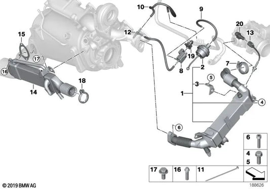 Support for BMW E90N, E91N, E92N, E83, E70, E70N (OEM 11717823052). Genuine BMW