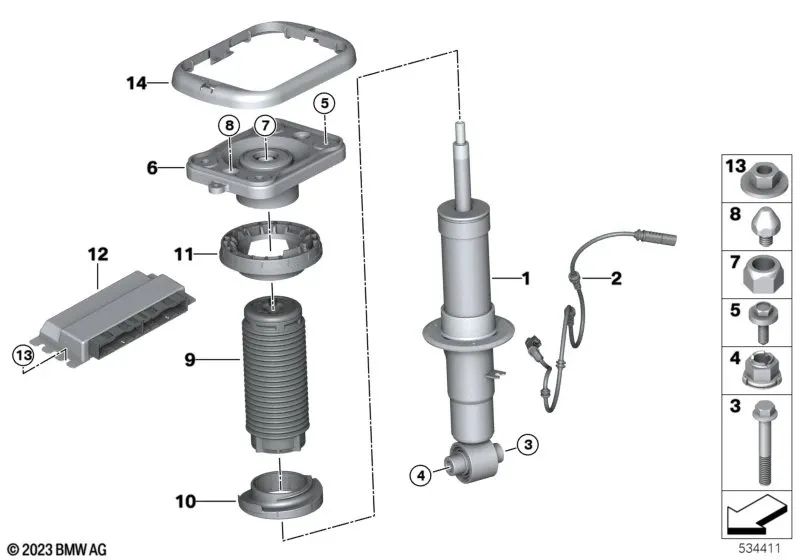 Tornillo hexagonal con brida para BMW Serie 5 G31, G31N, Serie 6 G32, G32N, i I20, X5 E70, F15, F85, F95, G05, G18, X6 E71, F16, F86, F96, G06, X7 G07, XM G09 (OEM 07129908011). Original BMW