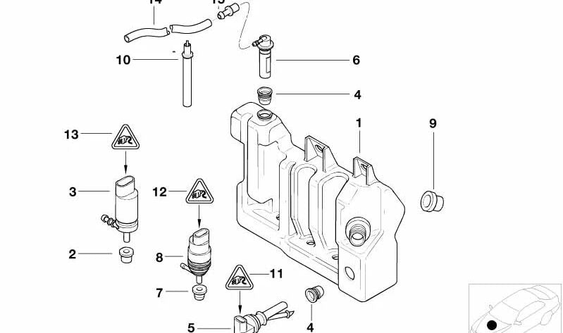 Lower Fill Level Indicator for BMW E39 (OEM 61678364191). Original BMW