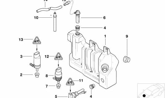 Lower Fill Level Indicator for BMW E39 (OEM 61678364191). Original BMW