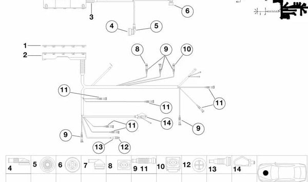 Tapa protectora para BMW E39, E38 (OEM 12521703593). Original BMW