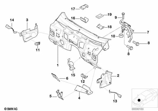 Wheel arch connection/Left inlet for BMW E38 (OEM 41118170381). Original BMW.