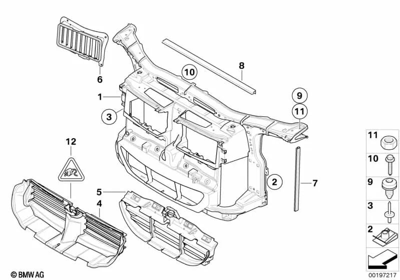 Obere Belüftungsventilsteuerung für BMW 3er E90, E90N, E91, E91N (OEM 51747173571). Original BMW.