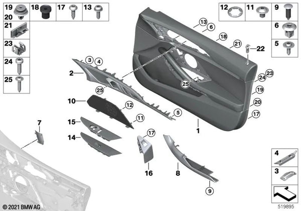 Embellecedor del centro de control izquierdo para BMW F93, G16 (OEM 51417948081). Original BMW.