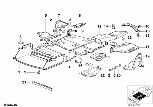 Exhaust System Guard for BMW 3 Series E36 (OEM 51711977084). Original BMW.