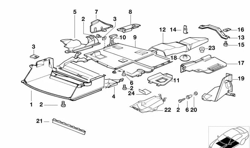 Guía de aire para BMW Serie 3 E36 (OEM 51718174449). Original BMW