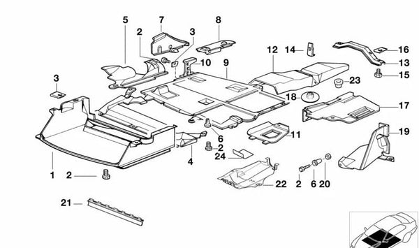 Guía de aire para BMW Serie 3 E36 (OEM 51718174449). Original BMW