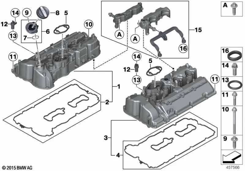 Boca de llenado para BMW X5 F15, F85, X6 F16, F86 (OEM 11127647074). Original BMW