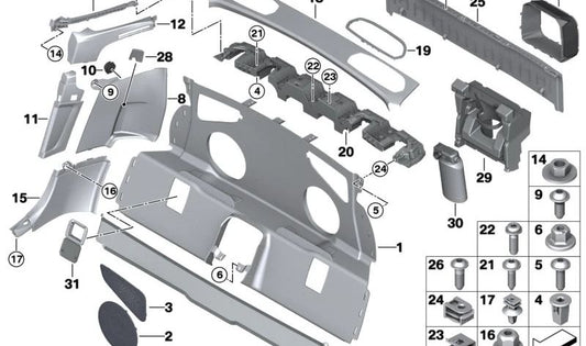 Tapón izquierdo para BMW Z4 G29 (OEM 51477938119). Original BMW