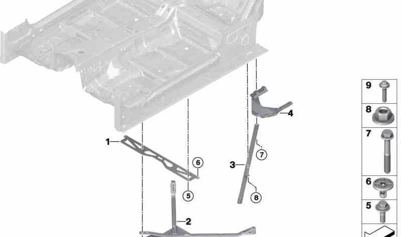 Tuerca hexagonal con arandela para BMW Serie 5 F90, Serie 8 F91, F92, F93, G14 (OEM 33308073595). Original BMW