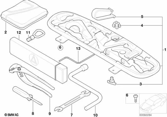 Warndreieck für BMW E46, E39, E60, E60N, E38, E65, E66 (OEM 71601095535). Original BMW