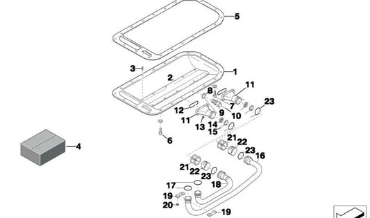 Junta tórica OEM 11111319801 para BMW (Compatible con modelos como E30, E32, E34, E36, E38, E39, E46, E60, E61, E65, E66, E83, E85, E86, E87, F01, F02, F10, F11, y otros). Original BMW.