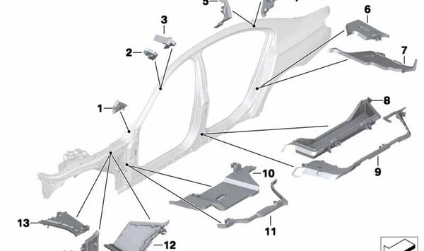 Cubre embellecedor interior del acceso OEM 41217205451 para BMW F01, F02, F04. Original BMW.