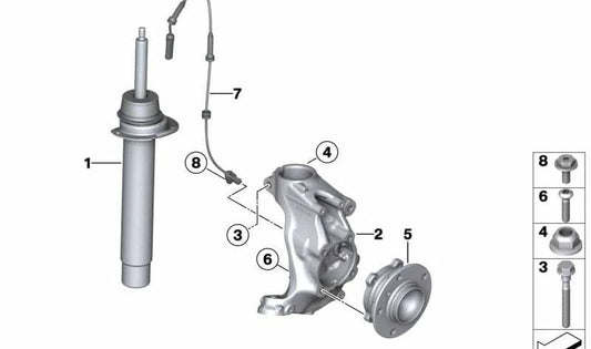 Amortiguador delantero para BMW F32N (OEM 31316883326). Original BMW