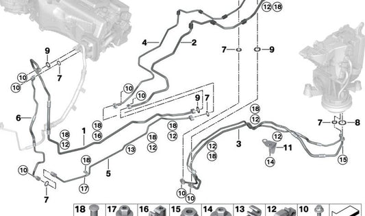 Clip de sujeción doble OEM 64126996057 para BMW (Modelos compatibles: G07, X7). Original BMW.