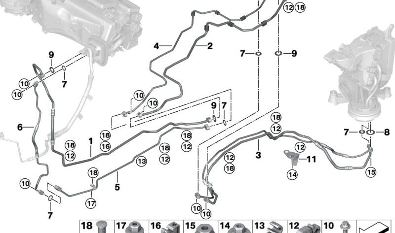 Duto de pressão subterrâneo para BMW X7 G07 (OEM 64539493988). BMW original