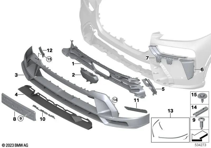 Rechte Innenscheinwerferverkleidung für BMW G07N (OEM 51115A241D2). Original BMW