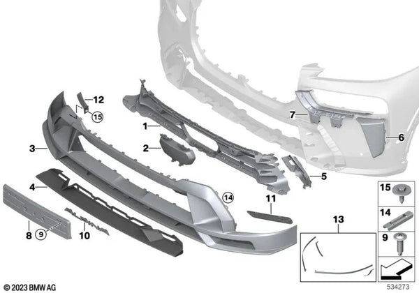 Cubierta lateral izquierda para BMW X7 G07N (OEM 51115A24EB5). Original BMW.