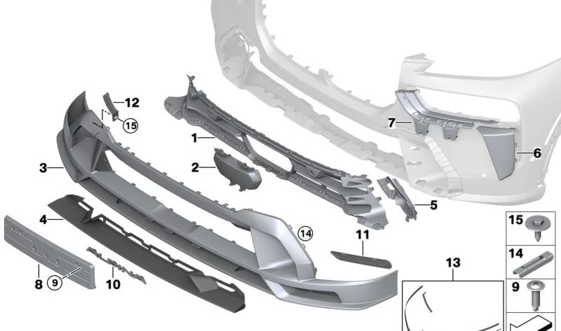 Portaplacas delantero para BMW G07N (OEM 51139853986). Original BMW.