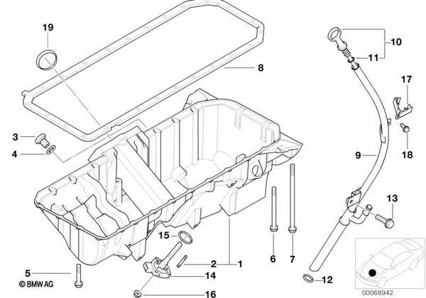 Carter de aceite para BMW X5 E53 (OEM 11137531944). Original BMW