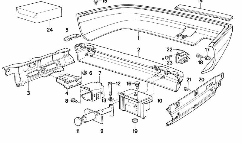 Refuerzo derecho para BMW Serie 7 E32 (OEM 51121938222). Original BMW