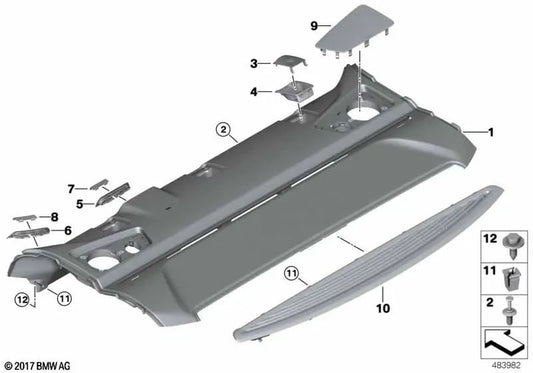 Storage shelf for BMW G30, G30N (OEM 51467431198). Original BMW.