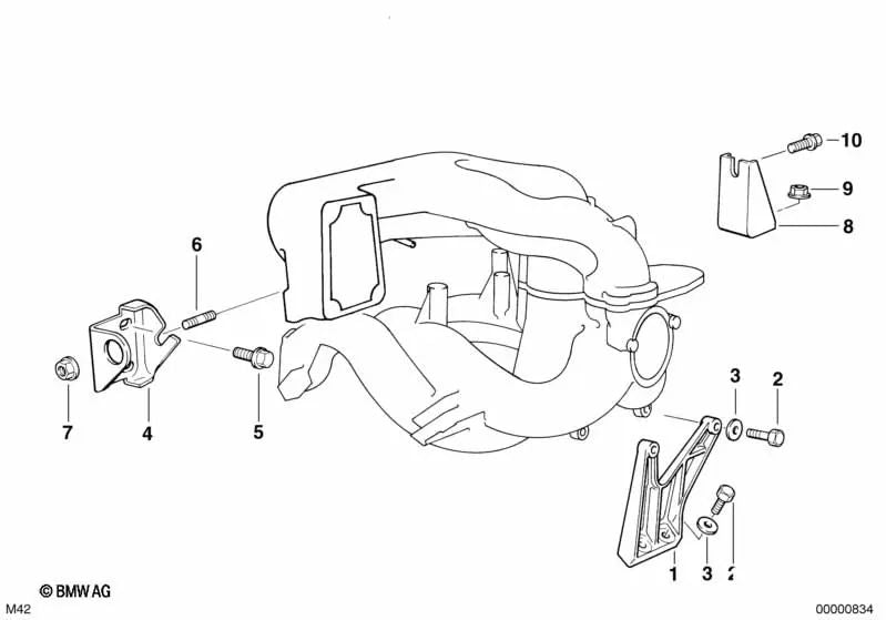 Soporte para BMW Serie 3 E36, Serie 5 E34 (OEM 11611247496). Original BMW