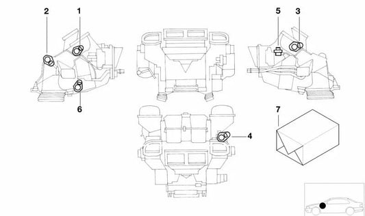 Frischluftklappensteller für BMW E39, E53 (OEM 64116902695). Original BMW