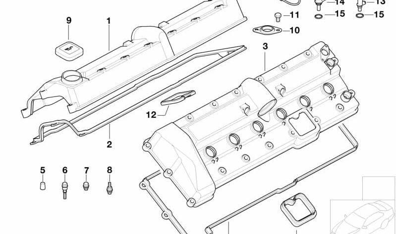 Tuerca de fijación (Hutmutter) OEM 11127572976 para BMW Serie 7 (E65, E66). Original BMW.