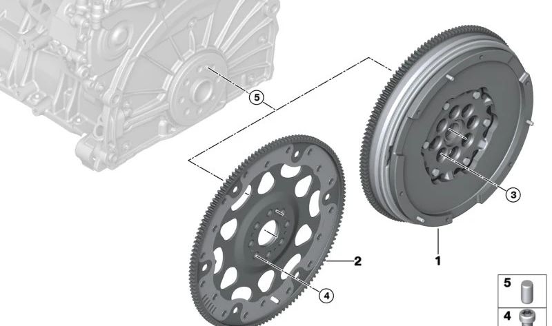 Volante Bimasa para BMW Serie 1 F40, Serie 2 F44, F46N y MINI F54, F60 (OEM 21208655639). Original BMW