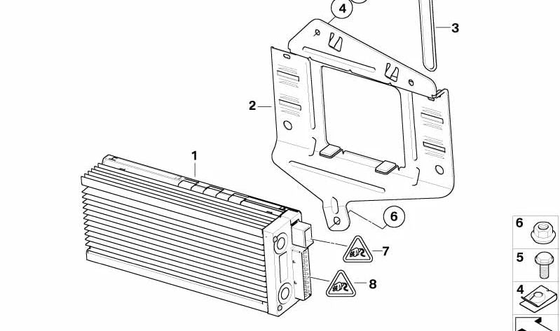 Soporte de Amplificador para BMW Serie 1 E88 (OEM 65159115191). Original BMW