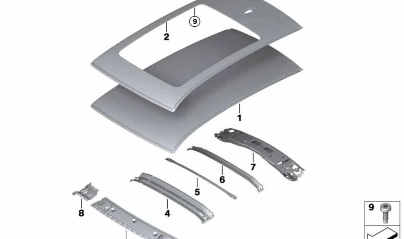 Techo exterior panorámico para BMW X4 F98, G02 (OEM 41007494024). Original BMW