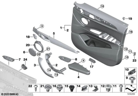 Türverkleidung vorne rechts für BMW F39 (OEM 51419471634). Original BMW