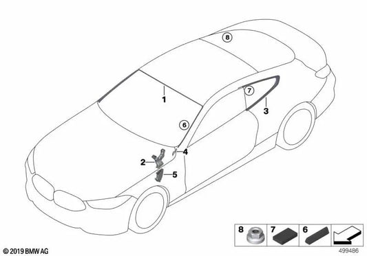 Upper Windshield Cover for BMW F91, G14 (OEM 51319883762). Genuine BMW