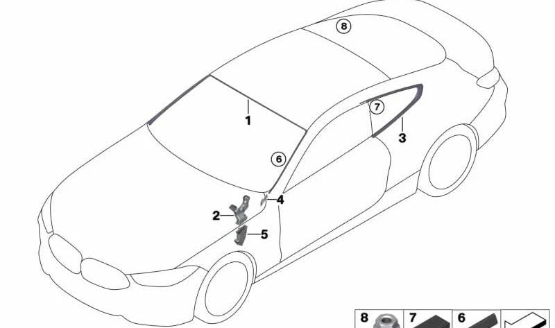 Cubierta Parabrisas Superior para BMW F92, G15 (OEM 51317435329). Original BMW