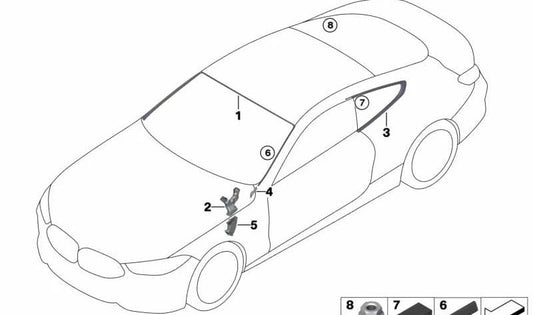 Cubierta Parabrisas Superior para BMW F92, G15 (OEM 51317435329). Original BMW