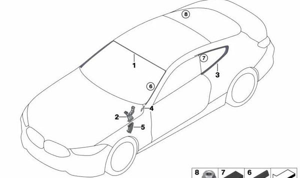 Deflector de agua lateral izquierdo OEM 51319478475 para BMW F91, F92, F93, G14, G15, G16. Original BMW