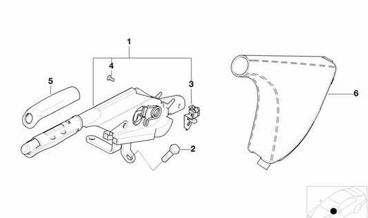 Tampa da alavanca do freio de mão OEM 34417904013 para BMW E46. BMW originais.