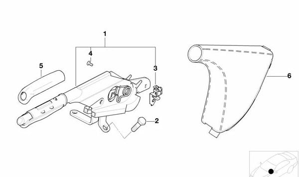 Cubierta de palanca de freno de mano OEM 34417904013 para BMW E46. Original BMW.