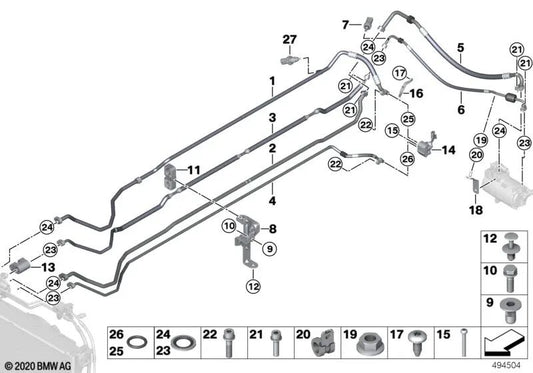 Tubería de aspiración para BMW i I01, I01N (OEM 64539291271). Original BMW.