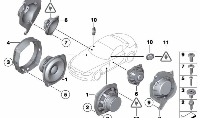 OEM Right Speaker Adapter 65139175488 für BMW E89. Original BMW.