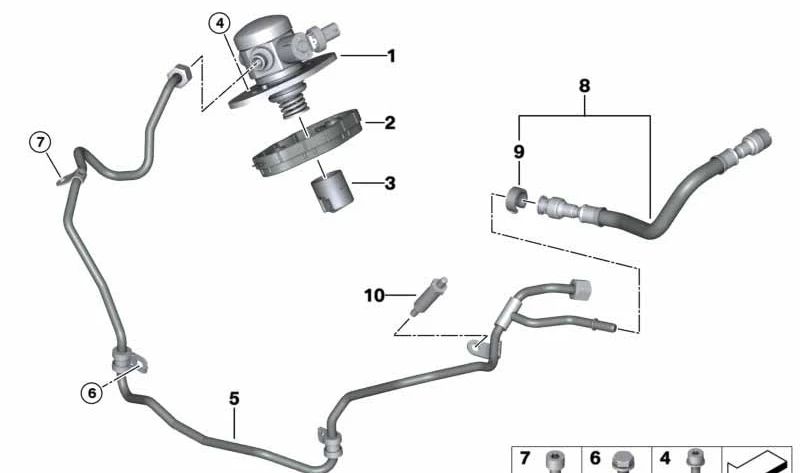 OEM -Fütterung Kraftstoffrohr 13538699274 für BMW G05, F95, G06, F96, G07. Original BMW.