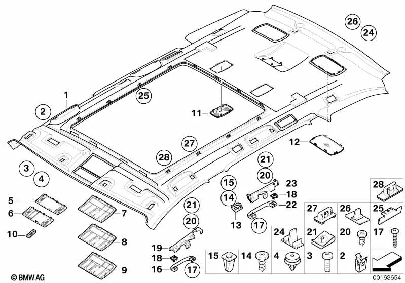 Asidero delantero para BMW E60, E60N, E61, E61N (OEM 51167112461). Original BMW.