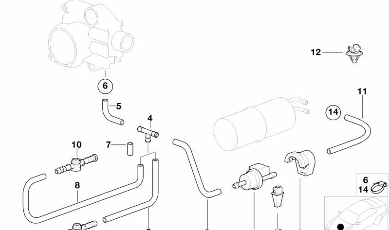 Tubo con forma para BMW E39 (OEM 13901433677). Original BMW