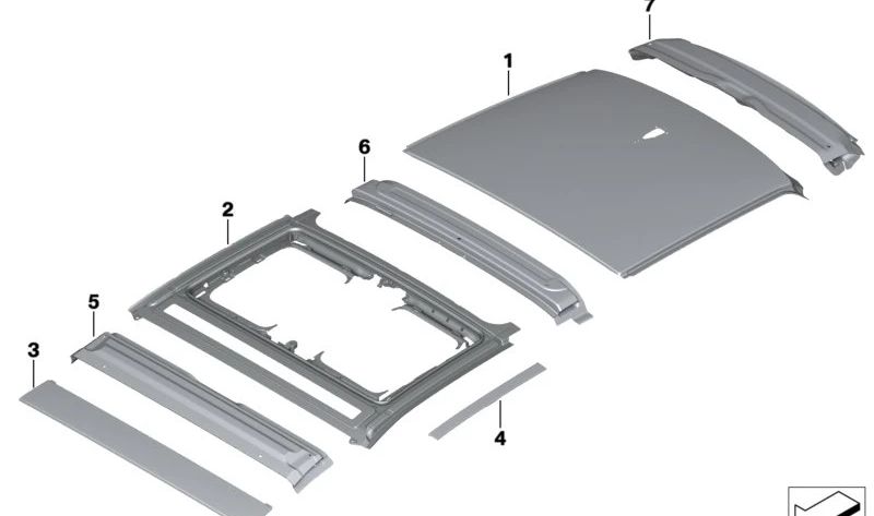 Revestimiento exterior (Dachaussenhaut) OEM 51137317706 para BMW i3 (I01). Original BMW.