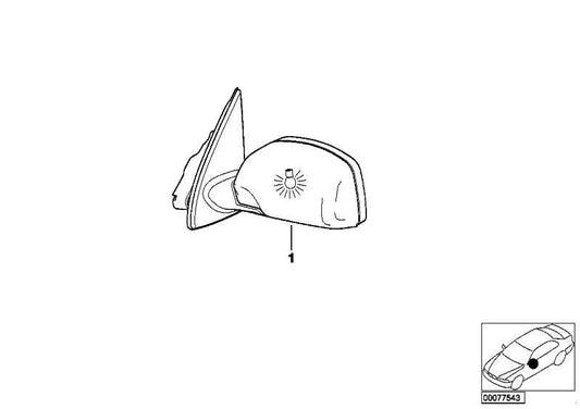 Tapa Imprimada Retrovisor Exterior Para Bmw E53 X5 . Original Recambios