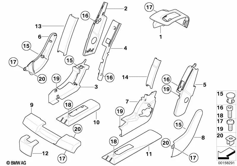 Cubre central para BMW X5 E70, E70N (OEM 52209120252). Original BMW.